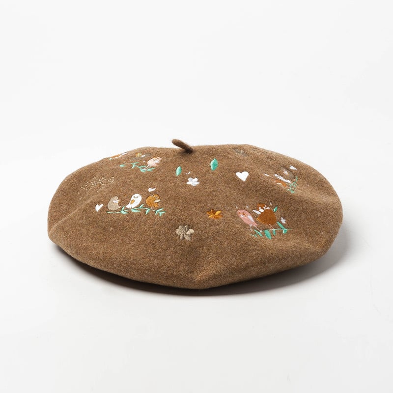 Casual Embroidery Beret