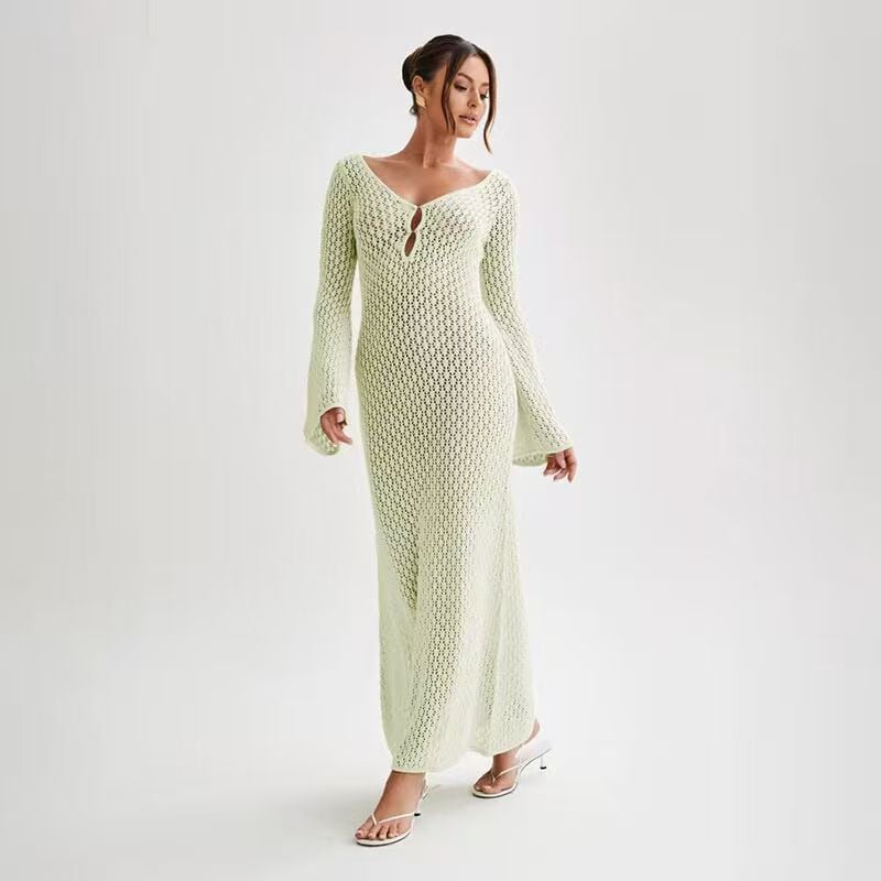 Beach Vacation Knitted Backless Women Dress