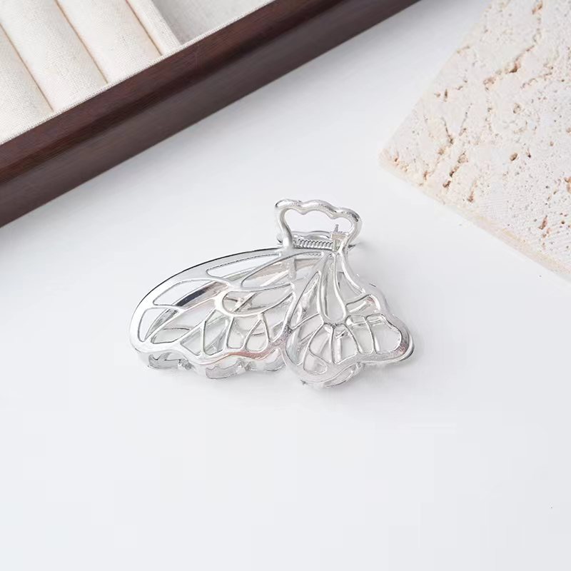 Gold Silver Plated Butterfly Claw Clip 8cm